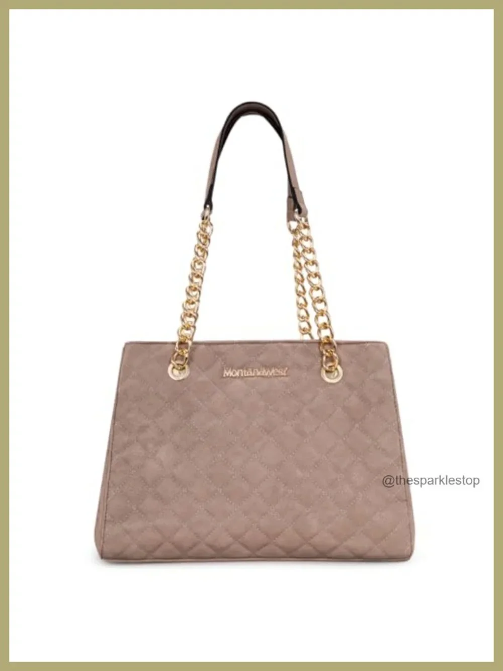Medium Tote Bag Quilted Chain Shoulder Purse Gold Hardware Laptop 13